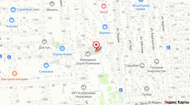 Карта: Imperial Group Company, ул. Лавровых, 115, Бишкек