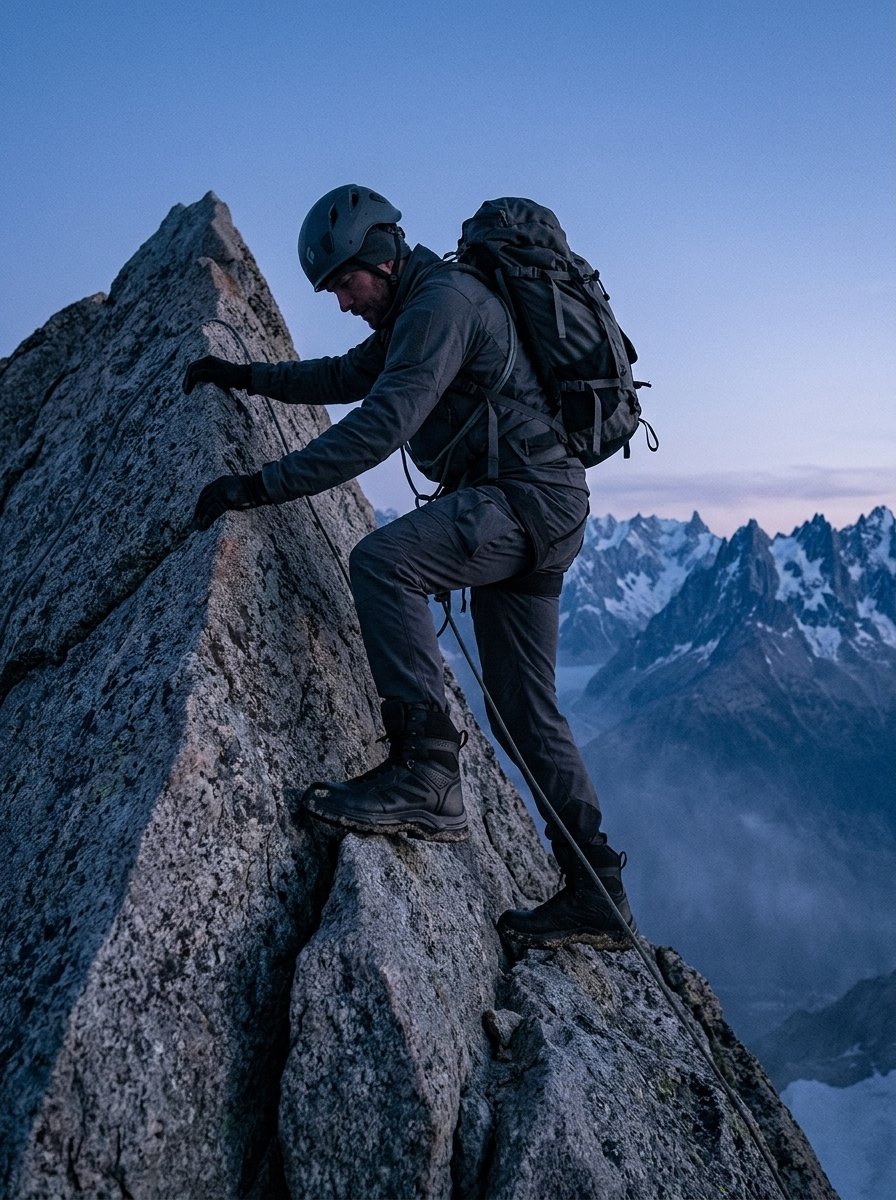 Восхождение по скальному гребню в ботинках SummitPro Vanguard